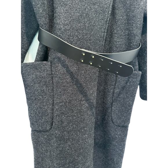 ba&sh Dark Gray Long Wool Lady Coat Size Large - Picture 9 of 11
